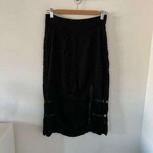 Free People Black Midi Skirt